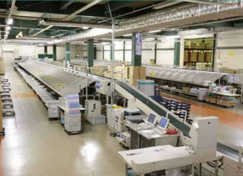 最新鋭のマテハン機(自動仕分機)を装備する倉庫